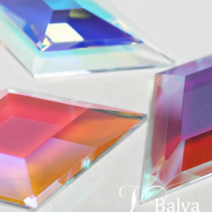 Fantastic laminated dichroic bevelled glass samples with cold worked edges