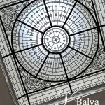 traditional classic barrel vaulted stained glass skylight