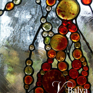 contemporary art glass windows with glass nuggets and clear textured duncan glass