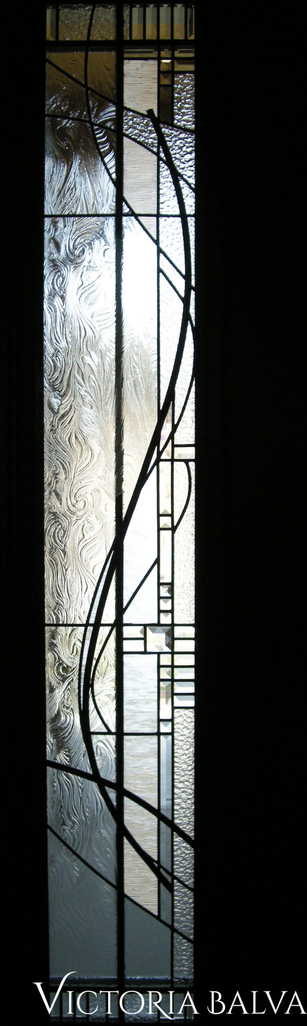 Modern art abstract leaded glass front door, Geometric Art of Random ...