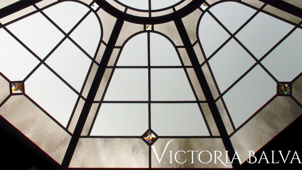 Octagon stained and leaded glass skylight washington DC