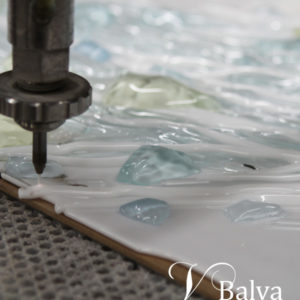 Professional water jet cutting of art glass various thickness of the material